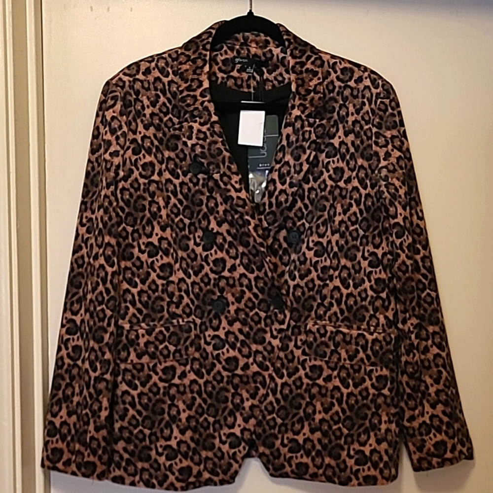 NWT Gibson Double Breasted Brushed Jaguar Blazer